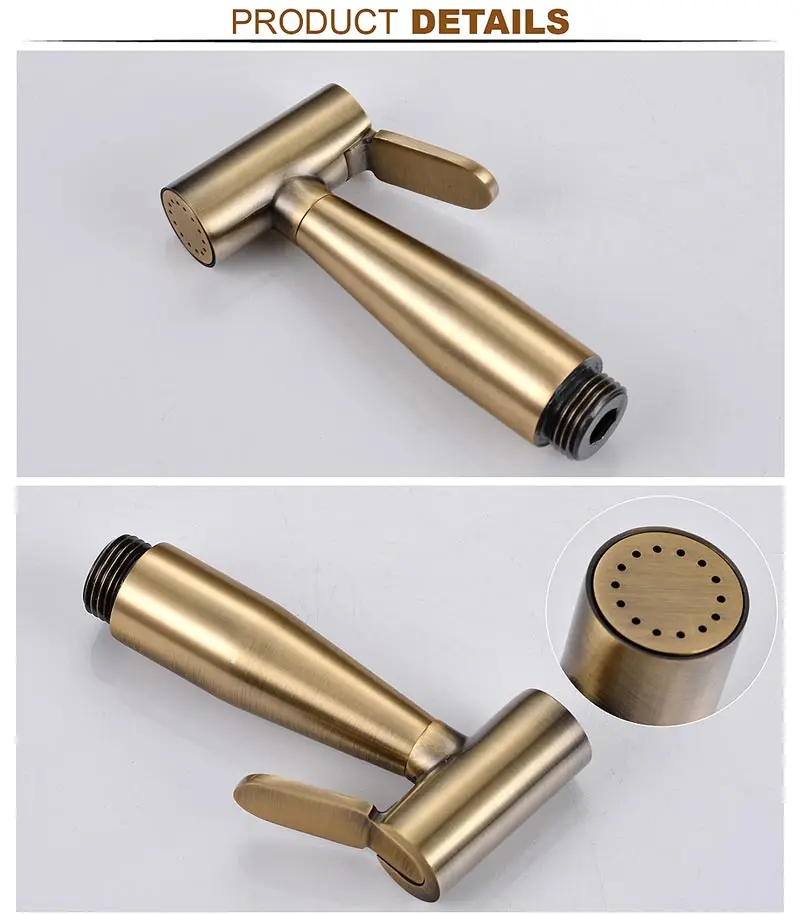 Green bronze bidet spray gun hot and cold wash ass flusher nozzle simple shower faucet set