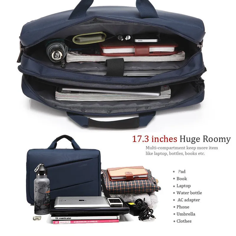 CoolBell moda 17,3 pulgadas ordenador portátil 17 ordenador portátil bolsa de mensajero impermeable hombro bolsa hombres mujeres maletín - 3