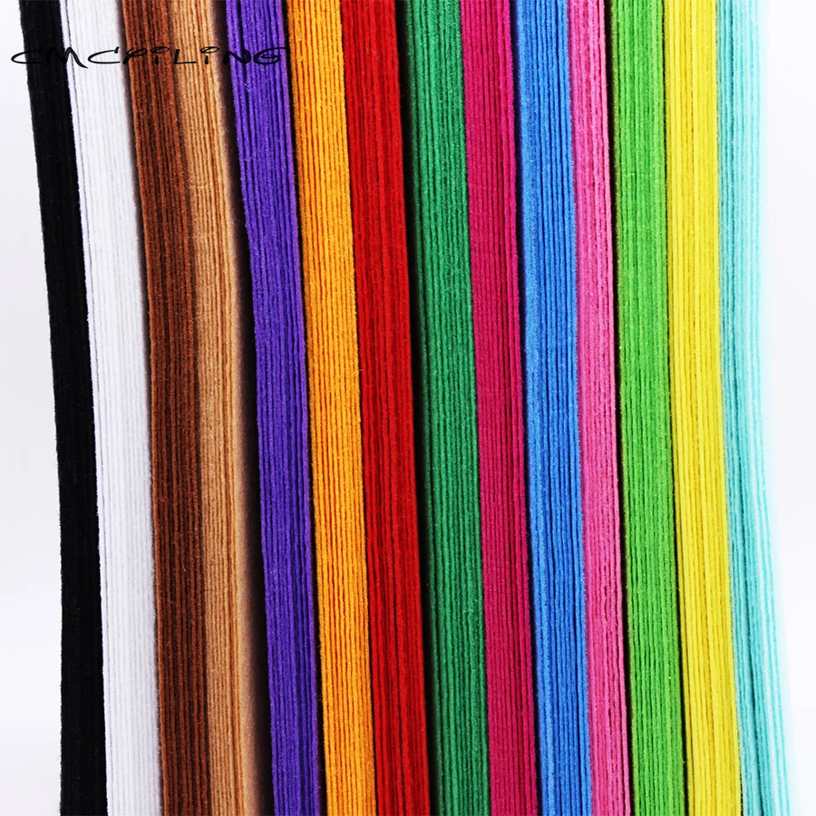 

CMCYILING Felt Fabric 20*30cm Polyester Cloth 1 MM Thickness Felt Sheet For DIY Crafts Needlework Scrapbook 10 Pcs/lot