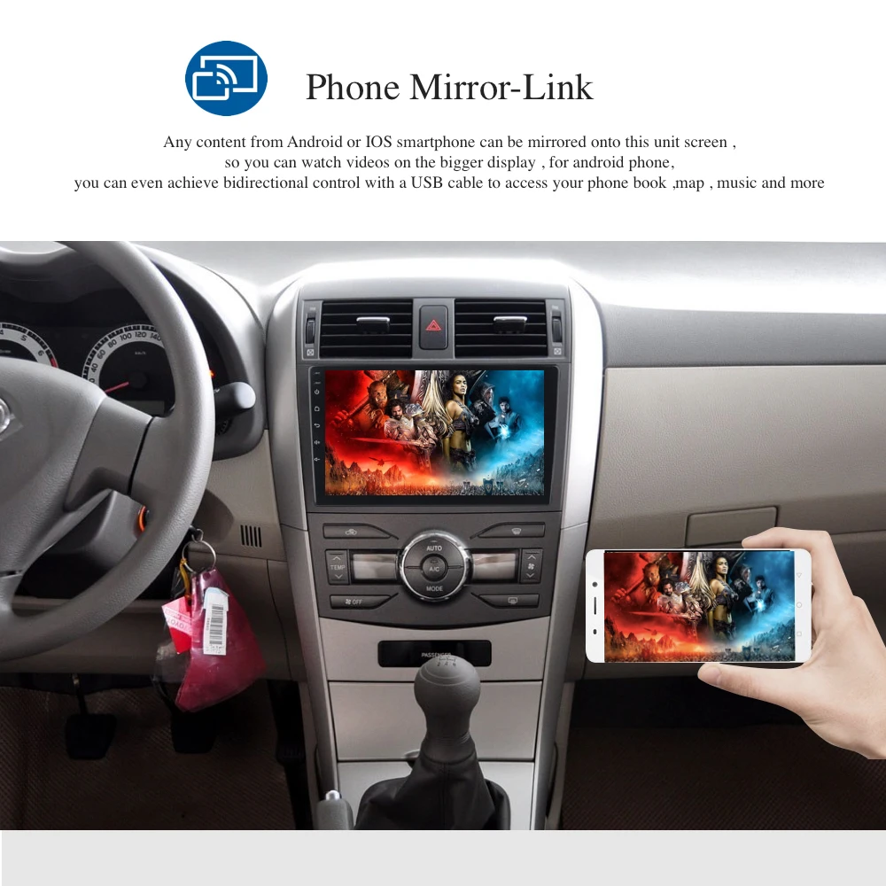 Best 8" Car Radio GPS for Toyota Corolla Navigation 2008 2009 2010 2011 Android 8.0 head unit Multimedia 8-Core 4G 32G WIFI USB BT 1