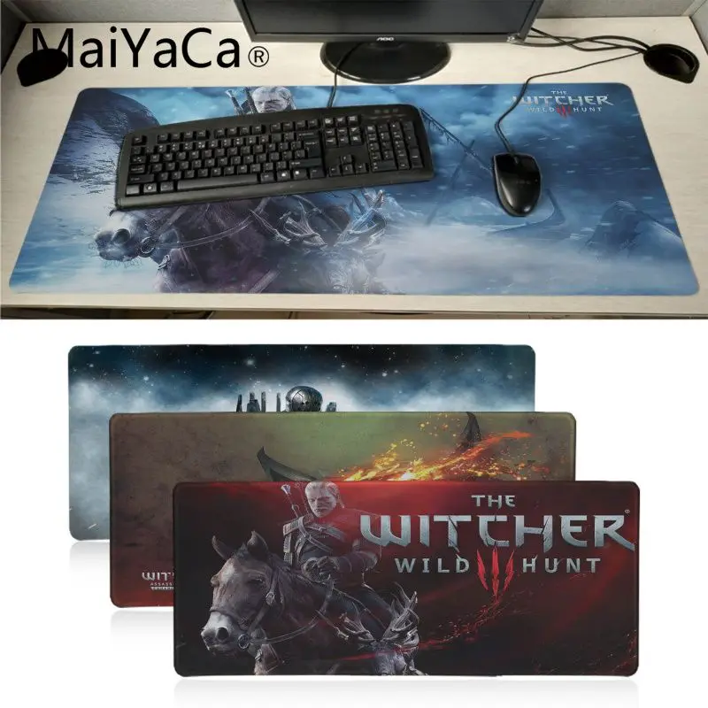 

MaiYaCa boyfriend gift Witcher Natural Rubber mousepad Gamer Free Shipping Large gaming Mouse Pad tapis souris pad xl desk pad