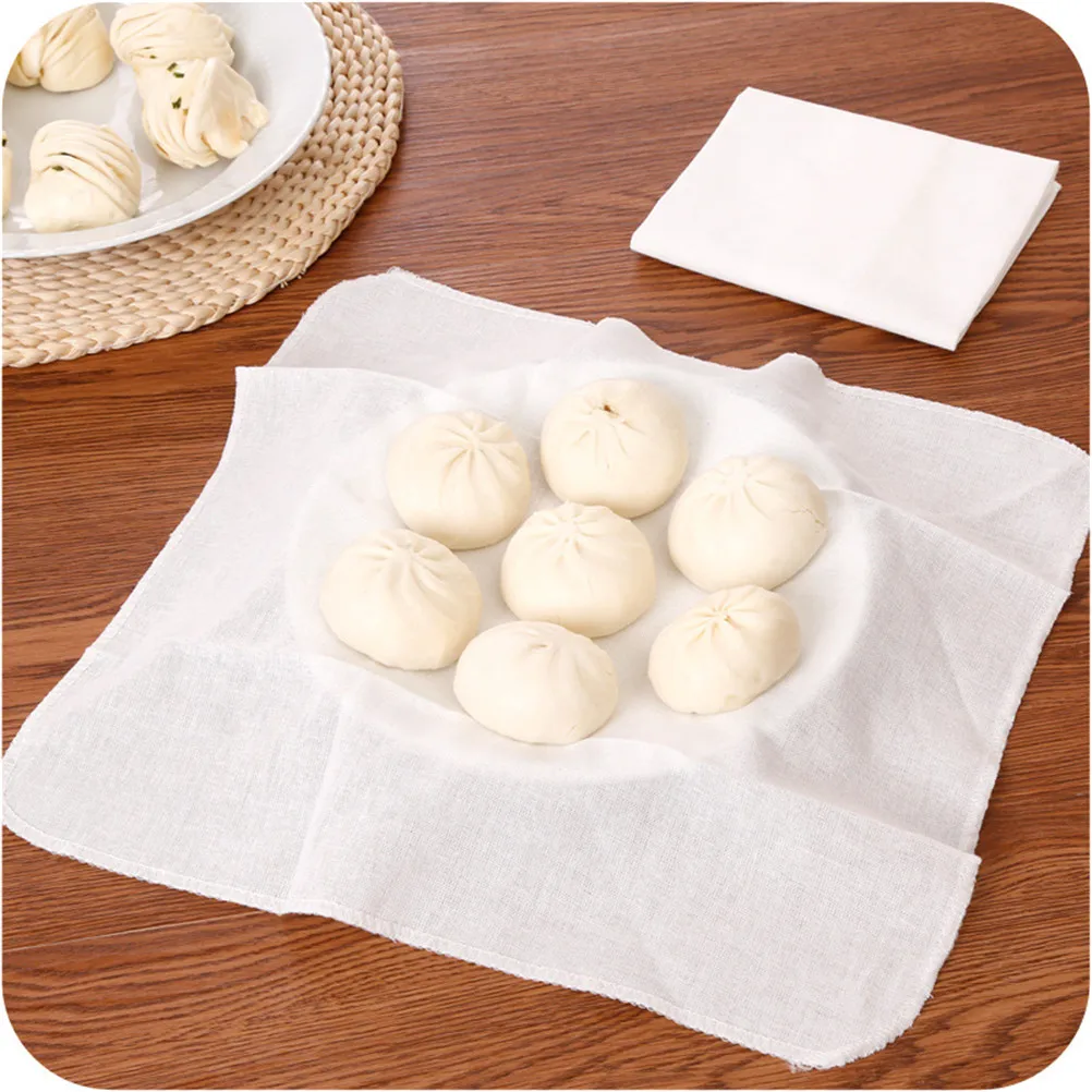 32*32cm Quality Rack Gauze Pad Natural Reusable Natural Pure Cotton Bamboo Steamer Cloth Fabric Round Steamers