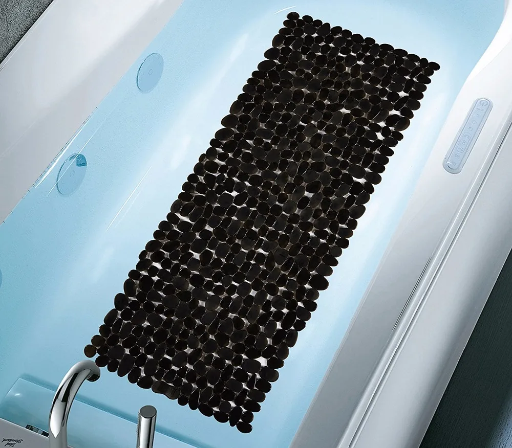 

70X36CM Vinyl Anti-Slip Anti-Bacterial Stone Bath Mat Slip-Resistant Shower Mats Powerful Suction Cup Gripping Bathtub Mats Pads