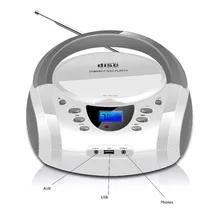 LONPOO Bluetooth CD плеер Бумбокс Портативный USB стерео Бумбокс сабвуфер динамик с fm-радио AUX разъем для наушников бумбокс