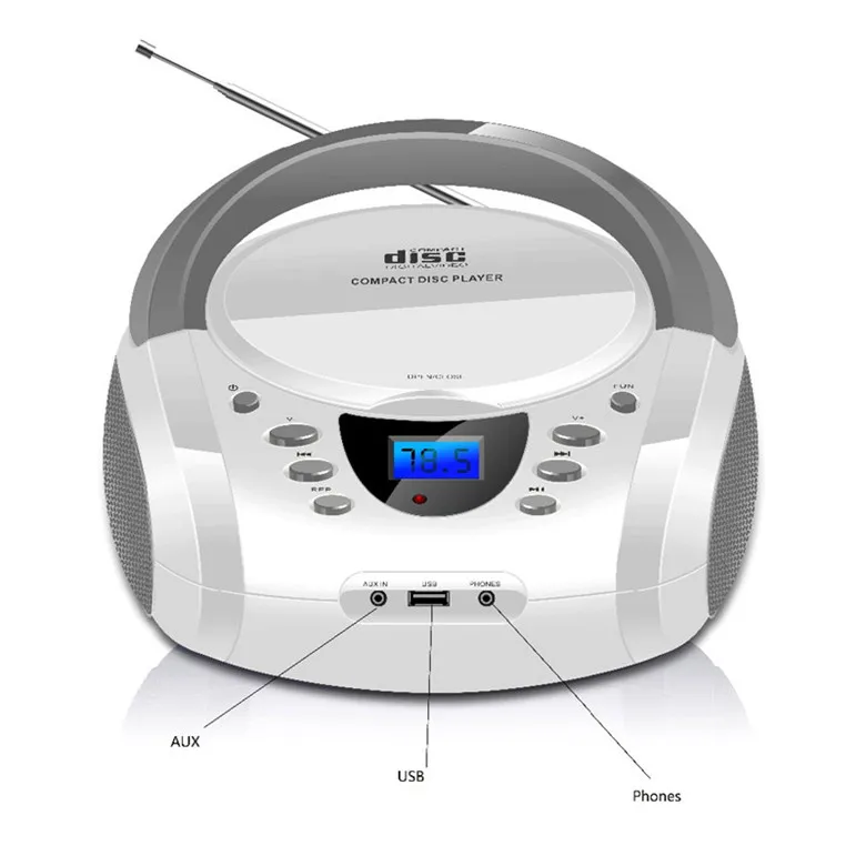 LONPOO Bluetooth CD плеер Boombox Портативный USB стерео Бумбокс сабвуфер динамик с FM радио AUX