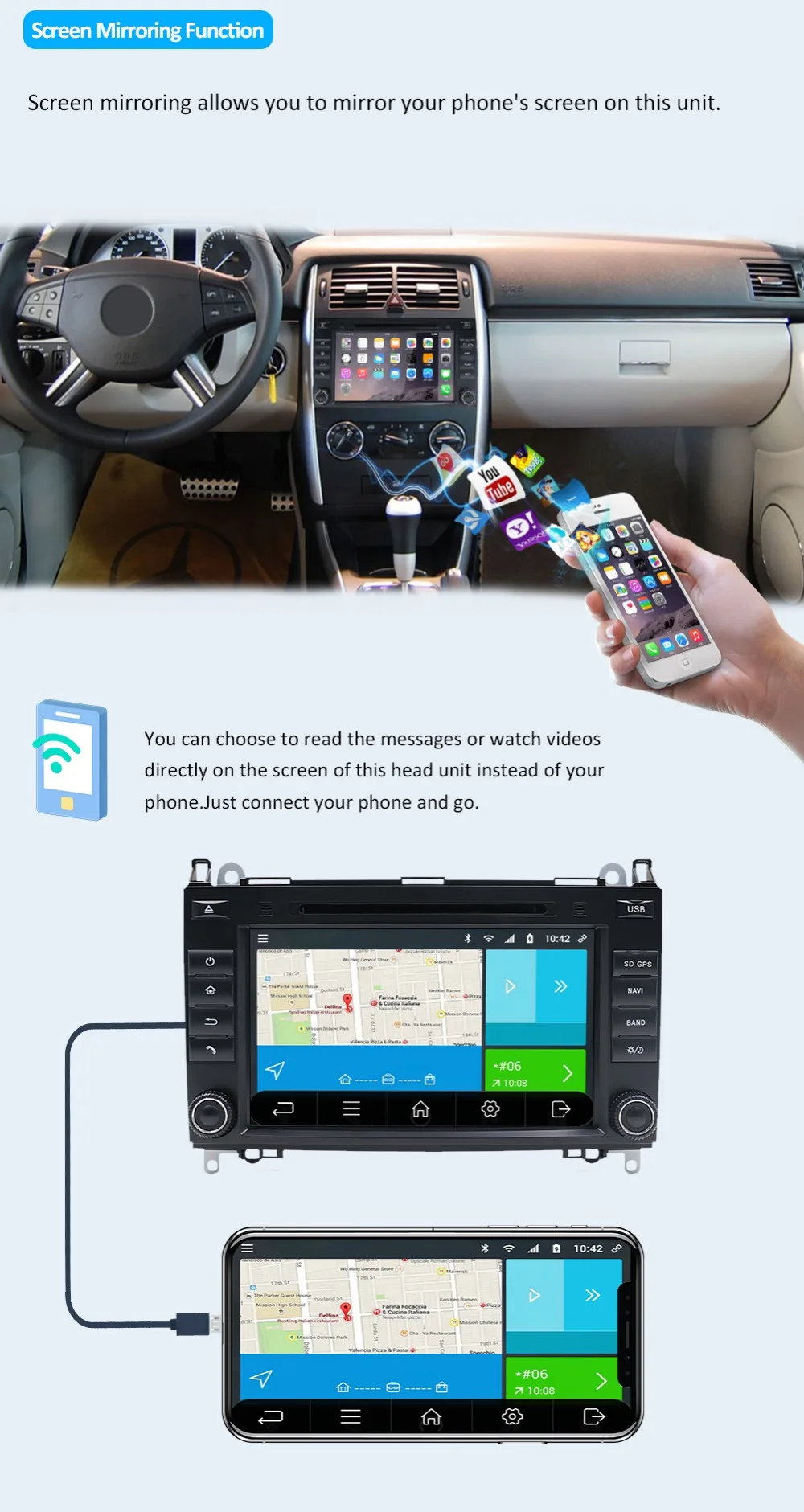 Восьмиядерный Android 9,0 для Mercedes Benz Sprinter B200 W209 W169 W169 b-класс W245 B170 Vito W639 2 DIN Автомобильный dvd-плеер радио gps