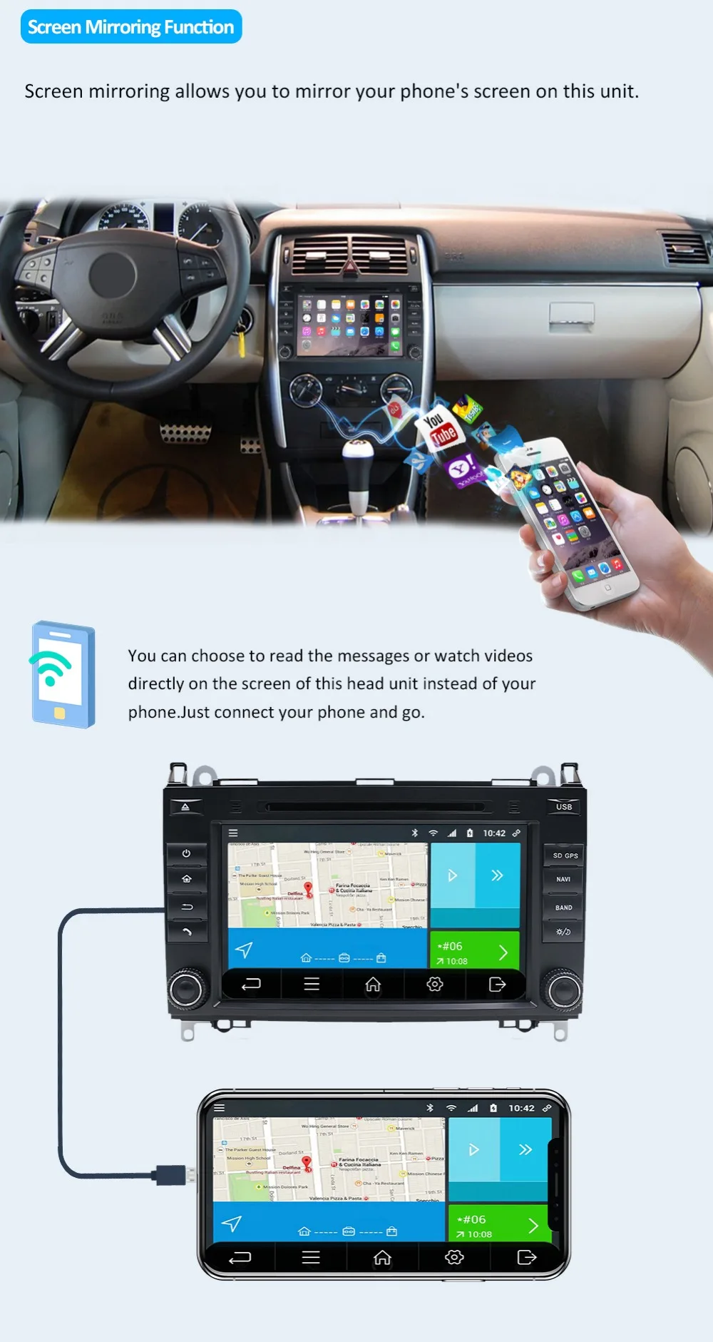 Cheap OCTA CORE Android 9.0 For Mercedes Benz Sprinter B200 W209 W169 W169 B-class W245 B170 Vito W639 2 DIN Car DVD player Radio gps 6