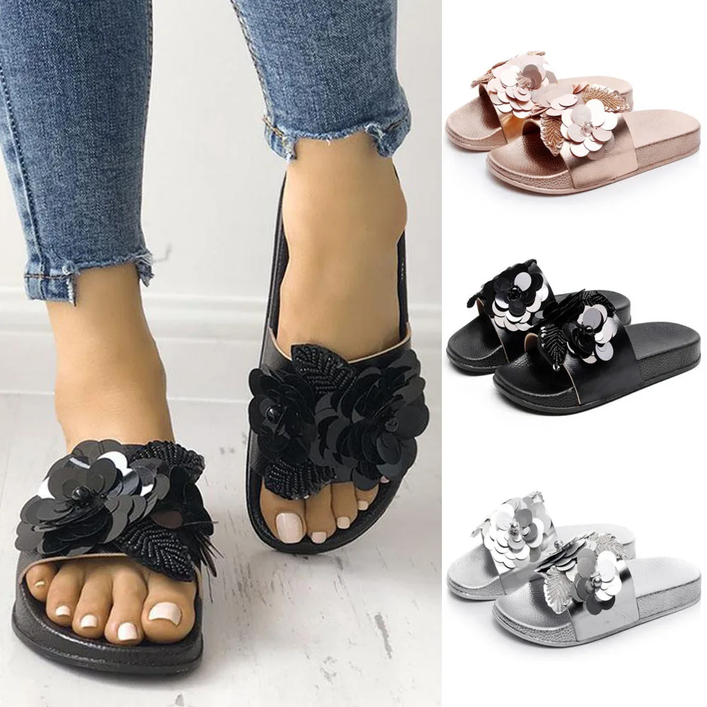 

Fashion Summer Women Slippers Flats Non-slip PVC Slides Pool Sandal Beach Flip Flops Home Women Indoor Outdoor Slippers D25