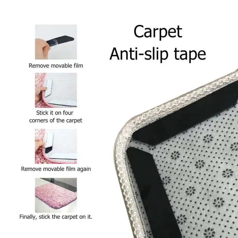 

Reusable Non-Slip Rug Grippers Double-Sided Anti-slip Anti-Curling Carpet Tape Mats Keep Your Rug in Place & Makes Corners Flat
