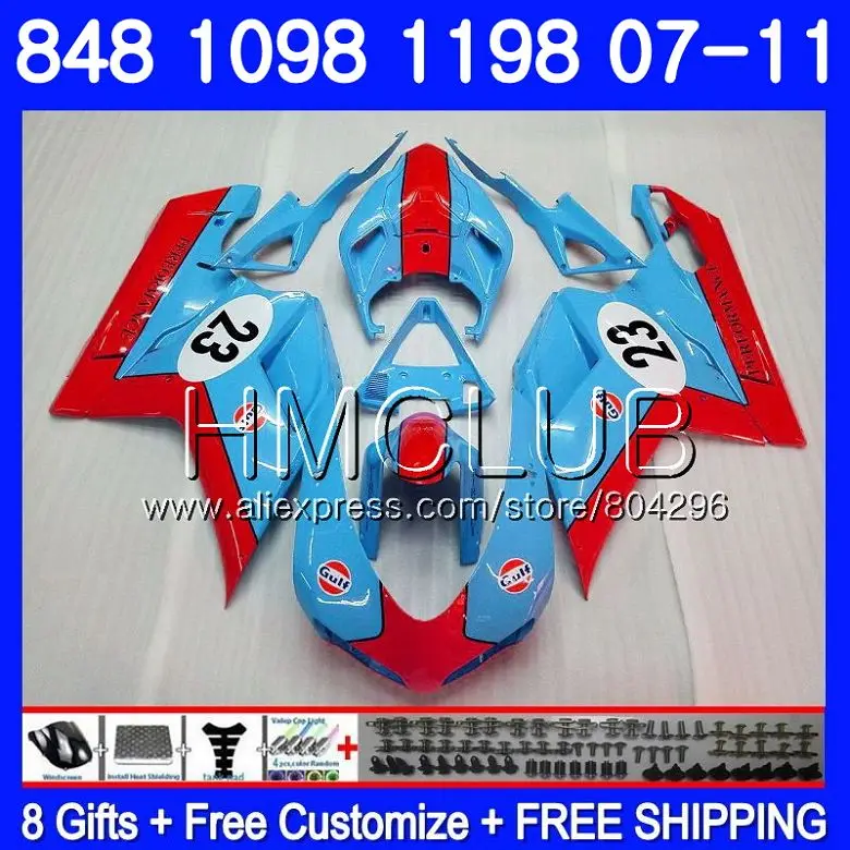 

Kit For DUCATI 848R 1098R 848 1098 1198 07 08 09 10 11 130HM.20 1098S 848S R 1198S 2007 2008 2009 2010 2011 Fairing Not Race !!