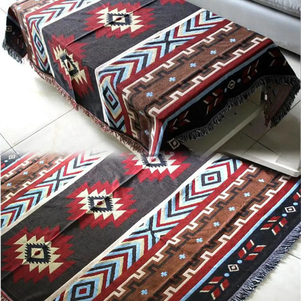 130x160 см Aztec Navajo плед коврик настенный хлопковый коврик полотенце тканый геометрический текстиль постельные принадлежности украшение для дома