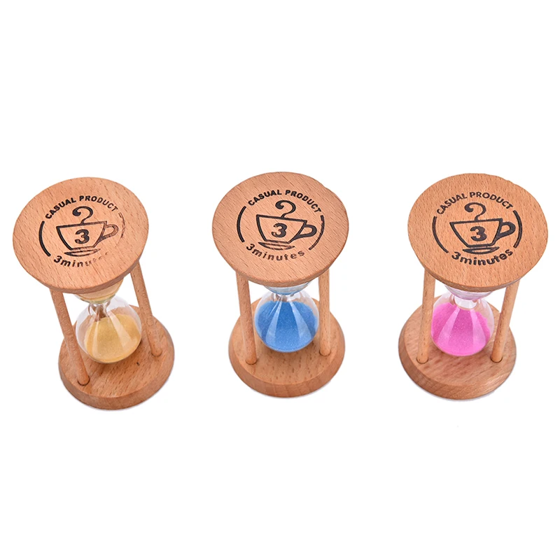 3 Mins Wooden Frame Sandglass Sand Glass Hourglass Home Kitchen Timer Clock Decor Gift Lovely sand timer,liquid hourglass timer,colored hourglass