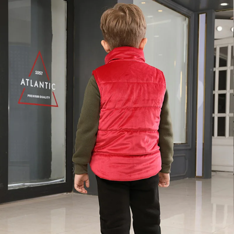 Kids Thick Winter Vest Coat Stand Collar 3-12Years - Image 3