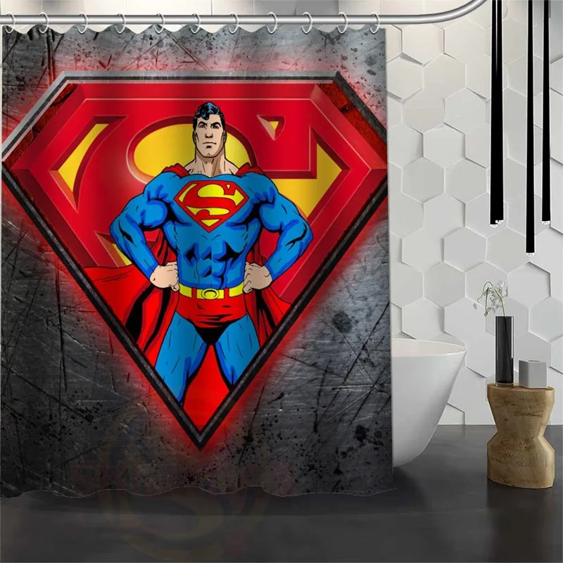 

Best Custom Waterproof Bathroom Superman Shower Curtain Polyester Fabric Bathroom Curtain 165X180cm,180X200cm P#
