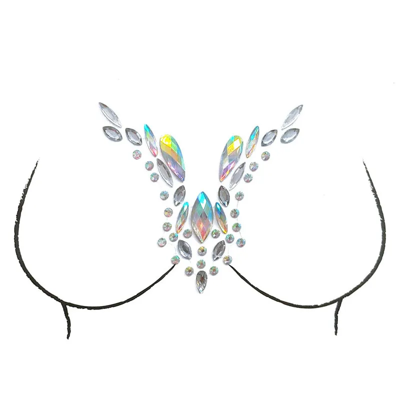 New Breast petal chromophous Acrylic chest paste breathable Nipple Covers Bra Breast Pasties Adhesive Stickers 40MAY2514