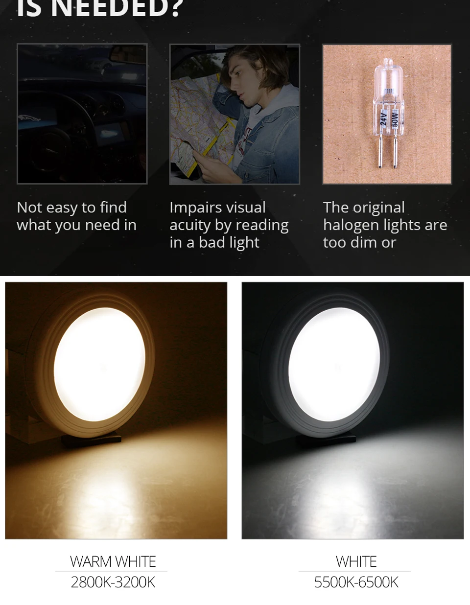 ATcomm 1 шт. светодиодный свет для чтения в автомобиле, лампа для чтения с купольным сигналом, светодиодный датчик, ночник для дома/офиса/спальни