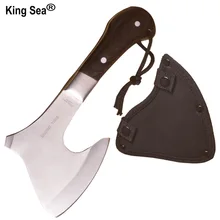 King Sea Многофункциональный топор с деревянной ручкой для выживания на открытом воздухе Томагавк из углеродистой стали для кемпинга топор обвалочный нож