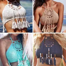 Вязаный крючком бикини с кисточками на бретельках, тонкие топы, maillot de bain femme, купальный костюм, женский купальник