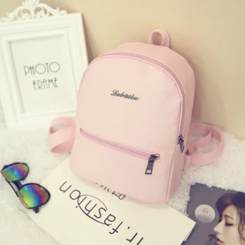 

Candy Color Girl Women Backpack School Bags Casual Korean Brands PU Leather Bag Ladies Clutches Shoulder Bags BP0011