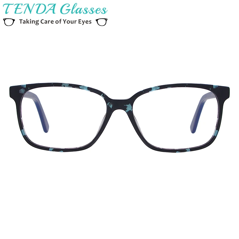 

Rectangular Men and Women Spectacle Frame Full Rim Tortoise Acetate Eyeglasses For Prescription Lenses