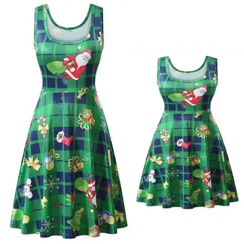 

Brand New Christmas Mother And Daughter Dress Sleeveless Casual Boho Maxi Floral Dress Mommy&Me Matching Set Outfits