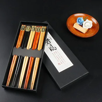 

100set 5pair/set Chopsticks Wood Chopsticks 22.5 cm Kitchen Dining Room Wooden Dinnerware Chop Sticks Kitchen Tools ZA4985