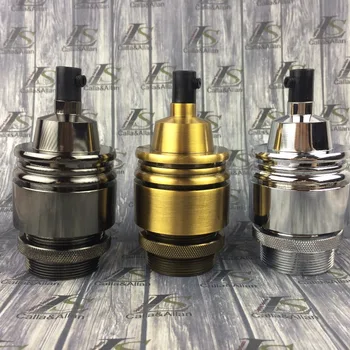 

heavy aluminum lamp holder brass finished ceramic pendant lamp base holder edison fitting 110V/220V lamp socket