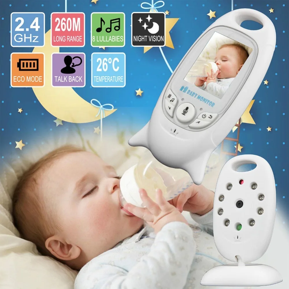 

VB601 Wireless Baby Monitor Infant 2.4GHz Digital Video Baby Monitor Temperature Display Night Vision Music Nanny Monitor