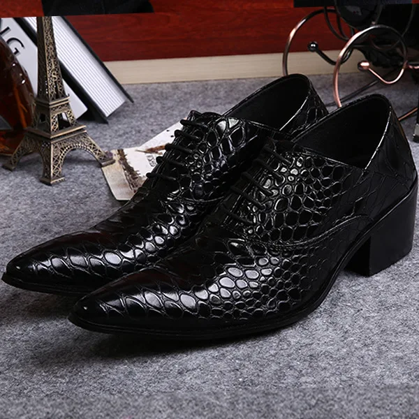 

Men Fashion Pointed Toe Lace Up Shoes Handmade Office Business Luxury Wedding Dress Formal Men's Shoe