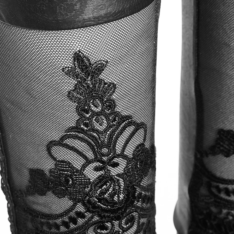 Pantalon Punk Buena Sexy Leggings Bind Elástico Moda Mujeres Encaje K Flocado 144 Rave Femme rwqAFvr