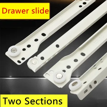 

7 sizes Drawer Track Slides Two Cabinet Rails Thickening Computer Table Chute Clothing Cabinets Keyboard Roller Pulley Furniture