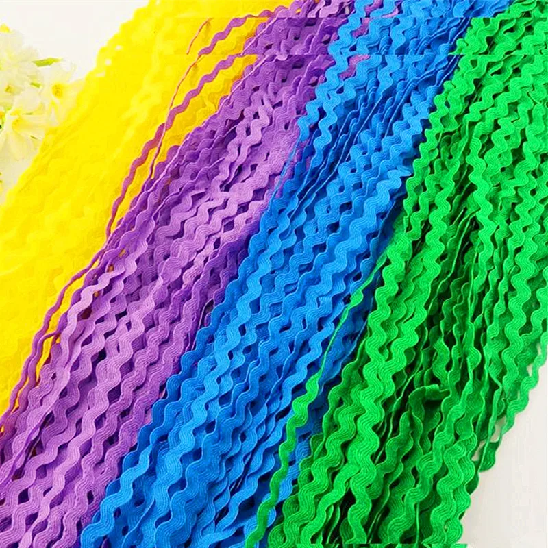 

Christmas Lace Zig Zag Ric Rac Ribbon Tape Carnival Costumes 23 Yards Wave Striped Braided Crochet Trims DIY Accessories 5mm