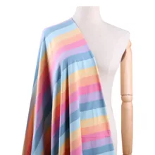 Тонкая Радужная полосатая ткань, хлопковая окрашенная градиентная футболка, хлопчатобумажная трикотажная ткань для летней одежды