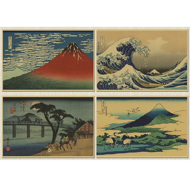 

Nostalgia Japanese old style Kraft Paper vintage poster Wall Poster Art Crafts Cafe Bar Decor Sticker Retro print poster 42x30CM