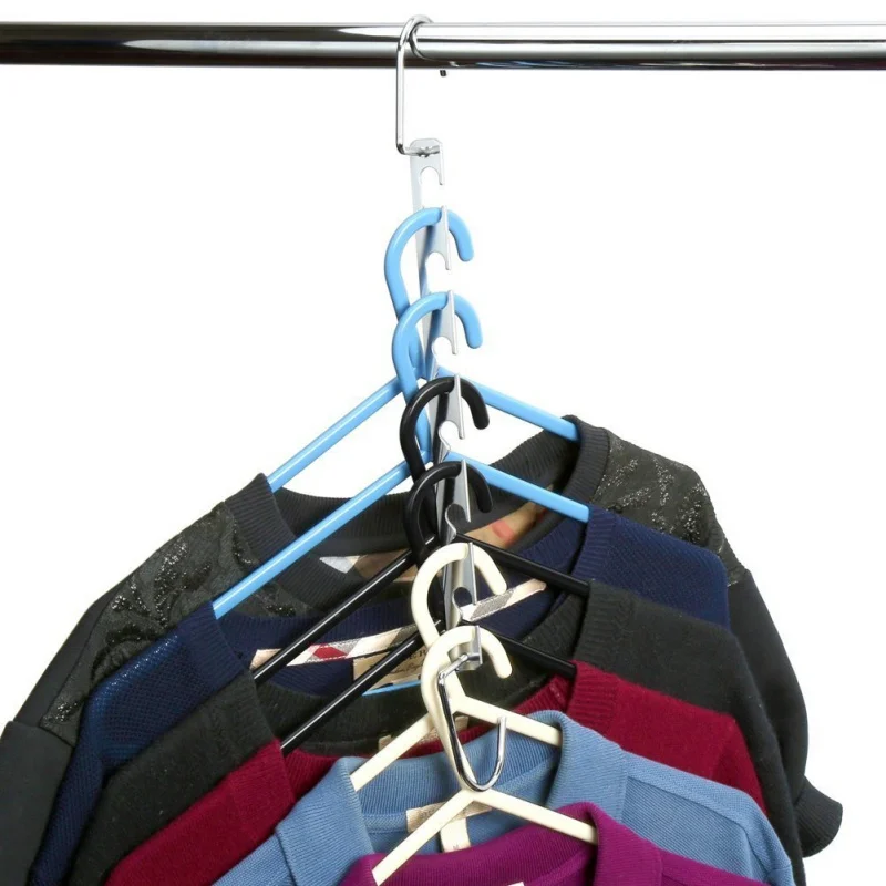 

2pcs Metal Hanger Multi-Function Magic Hanger Clothing Storage Rack Durable