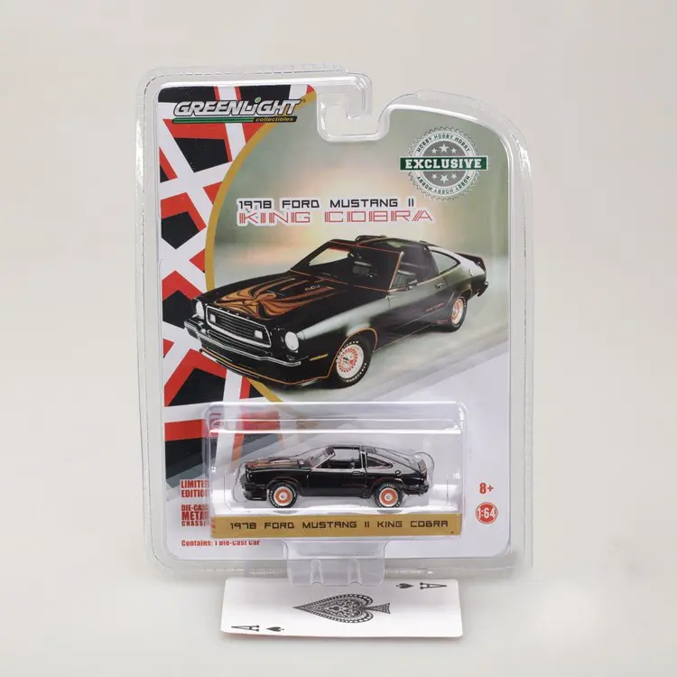 Зеленый светильник 1: 64 1978 Mustang II King Cobra бутик сплава автомобиля игрушки для детей Детские игрушки модель подарок