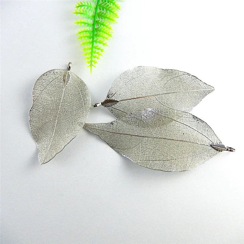 

1 Pair/ Pack White Tone Simulation Leaf Charms Necklace Making Diy Jewelry Accessories Handmade Crafts Findings Wholesale 51243