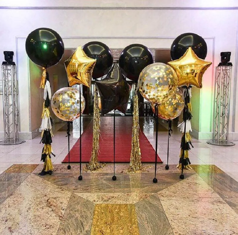 Выпускной черный золотой оформление вечеринки 12 дюймов латексные воздушные шары 36 дюймов золотой воздушный шар "Конфетти" для взрослых декор для вечеринки в честь Дня Рождения