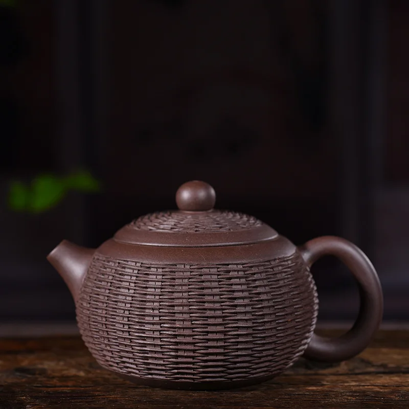 

280ml Yixing Purple Clay Tea Pot Genuine Pure Handmade Famous Original Bamboo Teapot Tea Kettle Kung Fu Tea Set Free Shipping