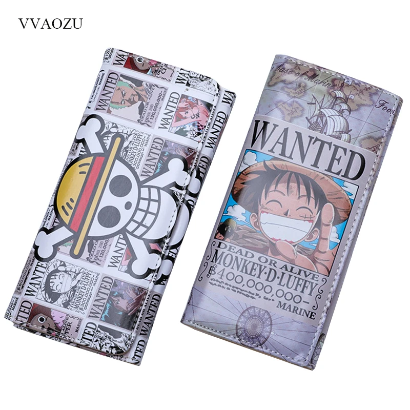 

Cartoon One Piece Long Women Men Wallet Monkey D Luffy Purse Card Holders Students Clutch Bag Gift