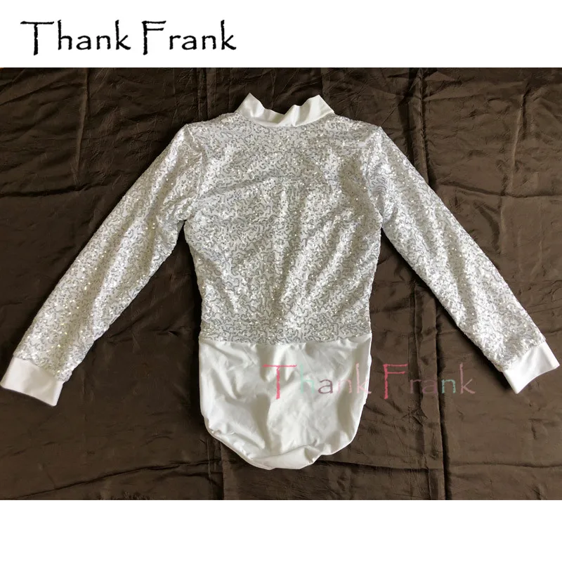 Boys Sequin Ballet Leotard Men Long Sleeve Dance Short Unitard Male Costume C416