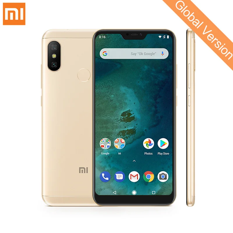 Глобальная версия Xiaomi Mi A2 Lite 3 GB 32 GB смартфонов Snapdragon 625 Octa Core 5,84 "полный Экран 12MP + 5MP двойной Камера 4000 mAh