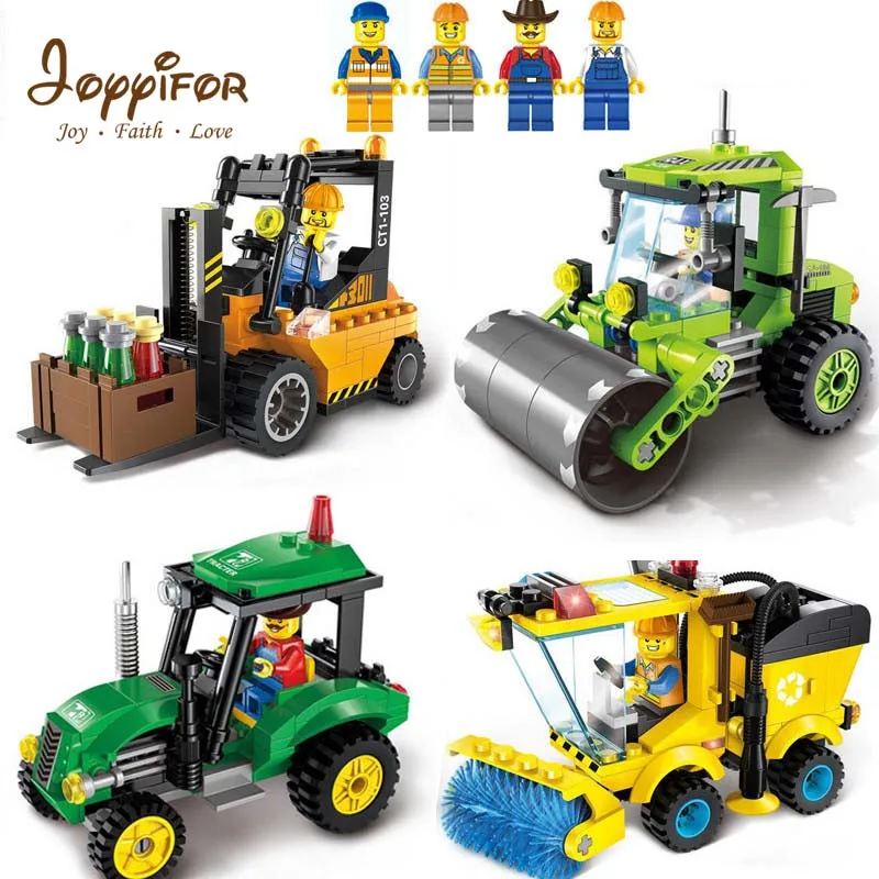 

JOYYIFOR 4 Type Civilized City Sweeper Compatible Legoings Model Building Blocks Toy Educational Children Birthday Gift Toy Car