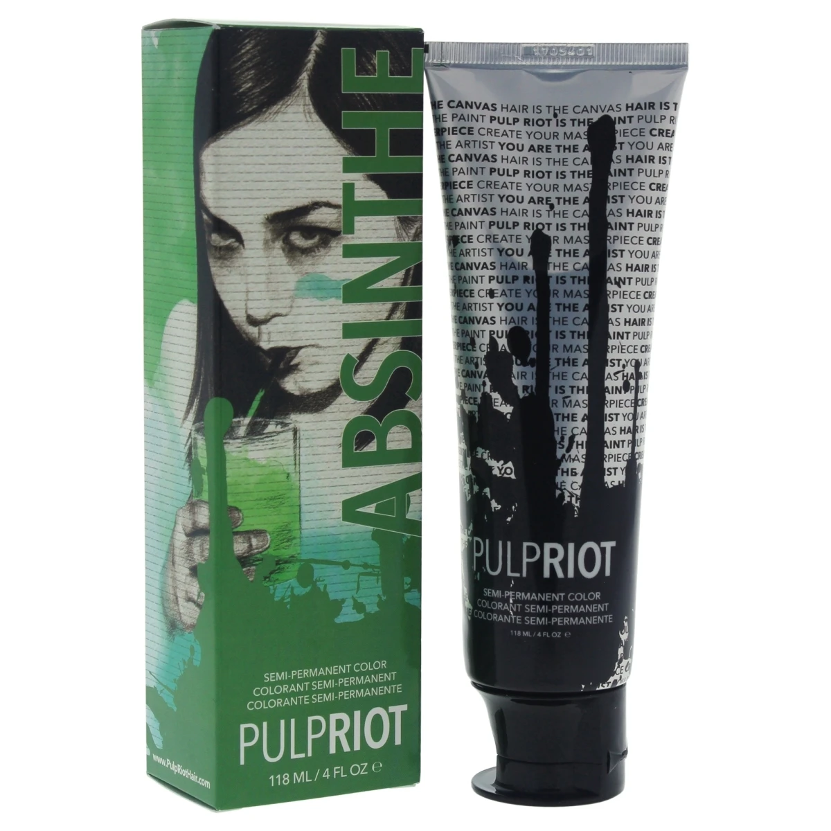 Pulp Riot U-HC-11676 4 oz Semi Permanent Absinthe Hair Color for Unisex Green (1)