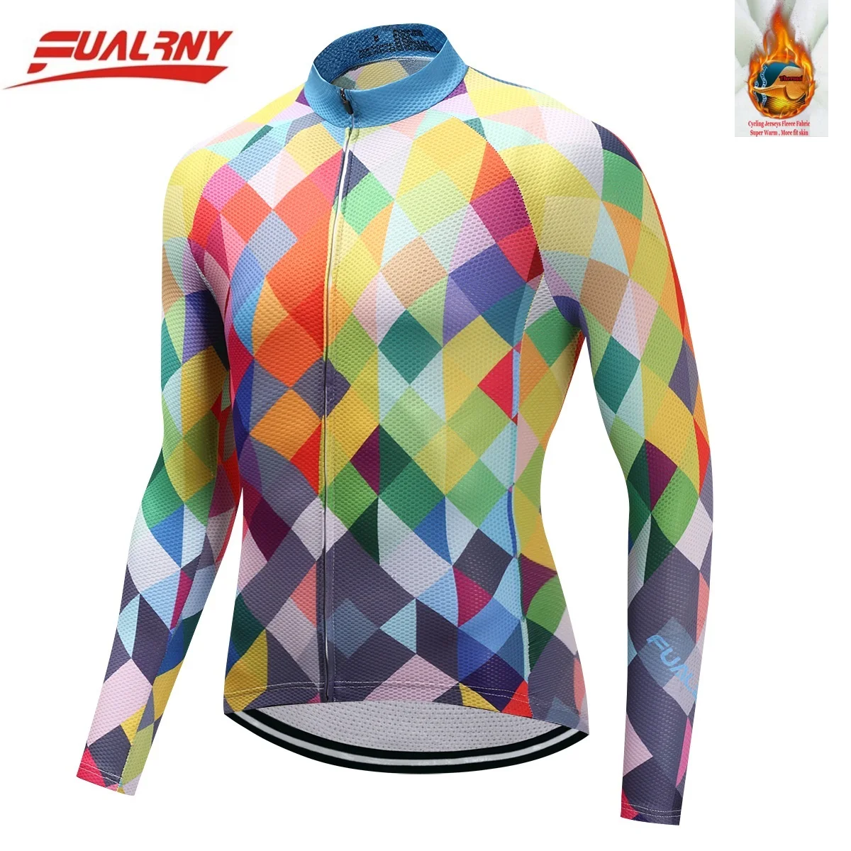 2018 Team FUALRNY Long sleeve Ropa Ciclismo Thermal Cycling Jersey/winter Thermal Fleece Bicycle Clothing/MTB Clothes colourful