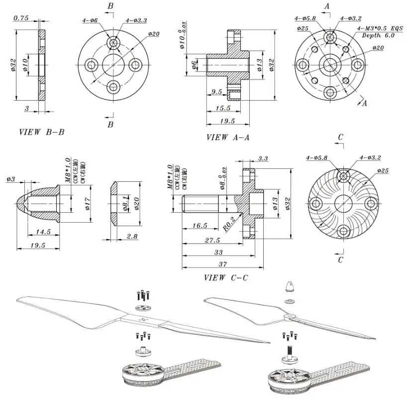 Sunnysky M8 100KV 135KV 170KV 200KV безщеточный промышленных Drone двигателя для Радиоуправляемый Дрон