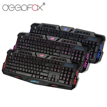 

Deepfox Cooling Gaming Keyboard LED Backlight USB Wired Multimedia PC Gaming Crack Keyboard Brightness Adjustable Keyboard