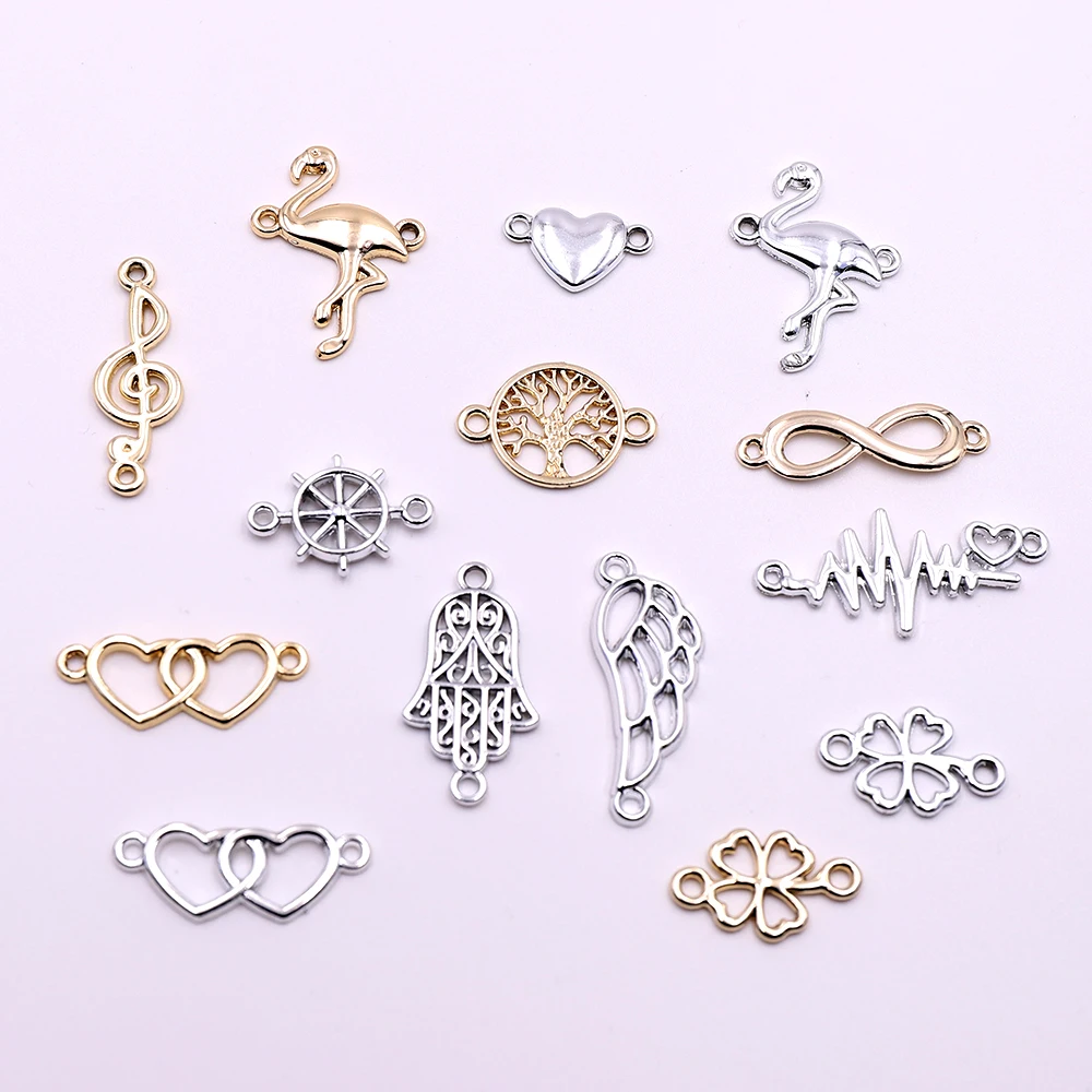 

Hot 10pcs Gold and Silver Connectors Charms Components Animal Connectors Accessories for DIY Jewelry Making Wholesale Price