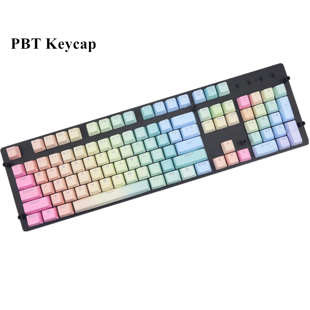 Rainbow Backlit keycap pbt cherry MX Keycaps For mechanical keyboard104 key OEM Profile