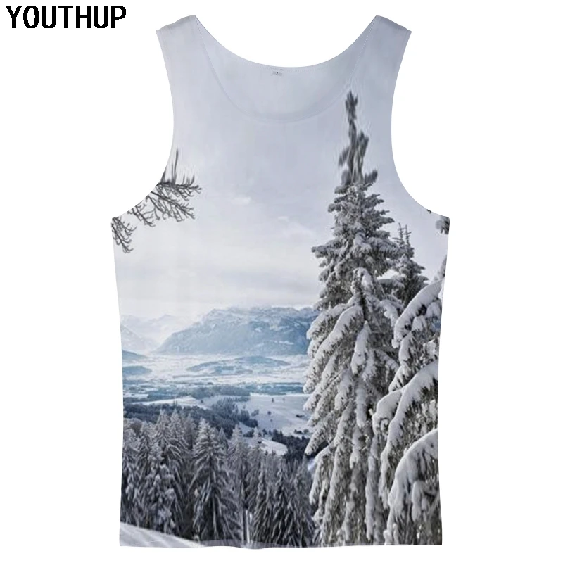 

YOUTHUP 2018 Tank Tops Men 3D Vest Print Ice Snow Tree Summer Tees Bodybuilding Fitness Clothing Men Tops Tracksuits Plus Size
